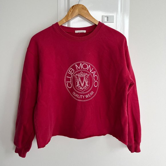 Club Monaco Sweaters - Club Monaco Crest Crew Red